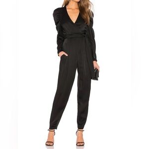 A.L.C. Christian Black Wrap Jumpsuit